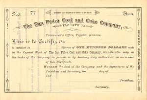 San Pedro Coal and Coke Co., New Mexico